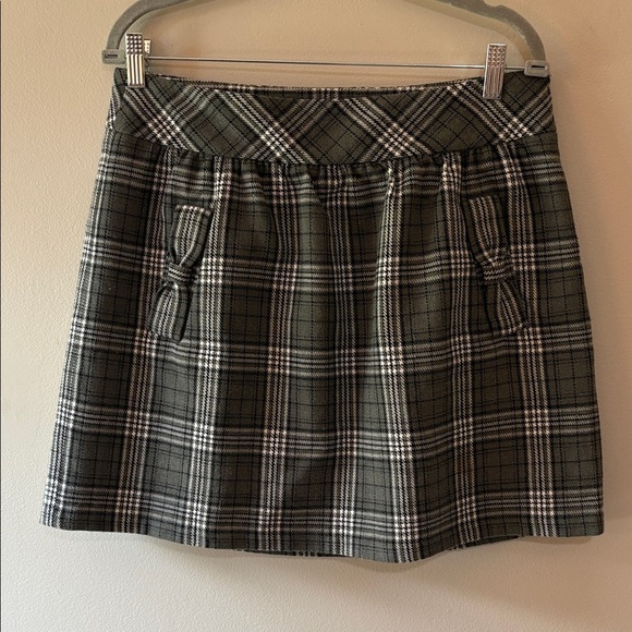 Ann Taylor Grey Plaid A-Line Skirt Size 8 - Picture 1 of 7